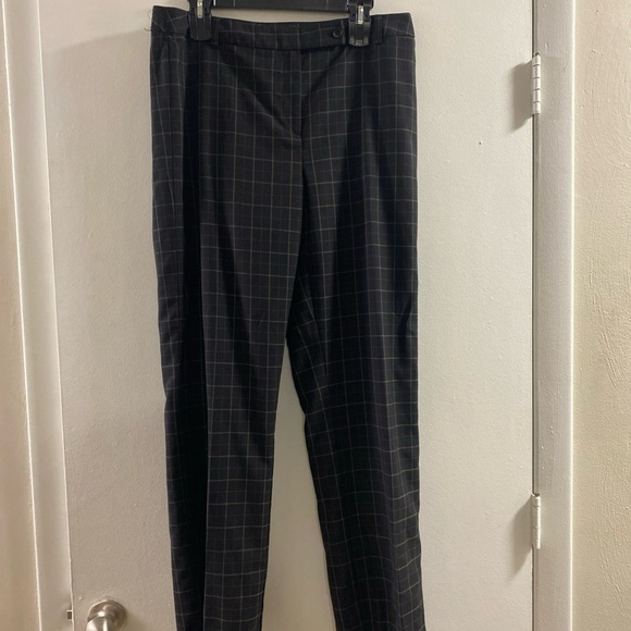 LOFT Pants - LOFT Women's Black Plaid Straight Leg Pants‎